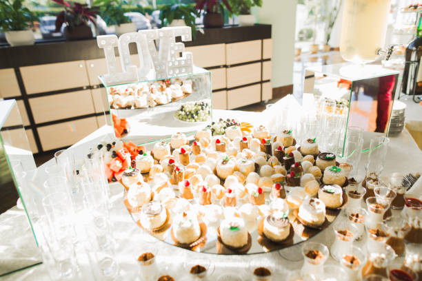 istock Different kinds of baked sweets on a buffet 918218522