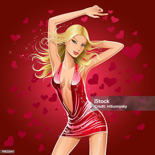 Ilustración de Dance De Amor y más Vectores Libres de Derechos de Showgirl - Showgirl, A la moda, Actuación - Espectáculo