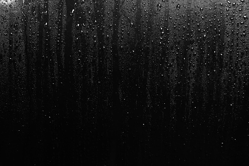 istock Water Droplets form on Black Metal surface 91823303