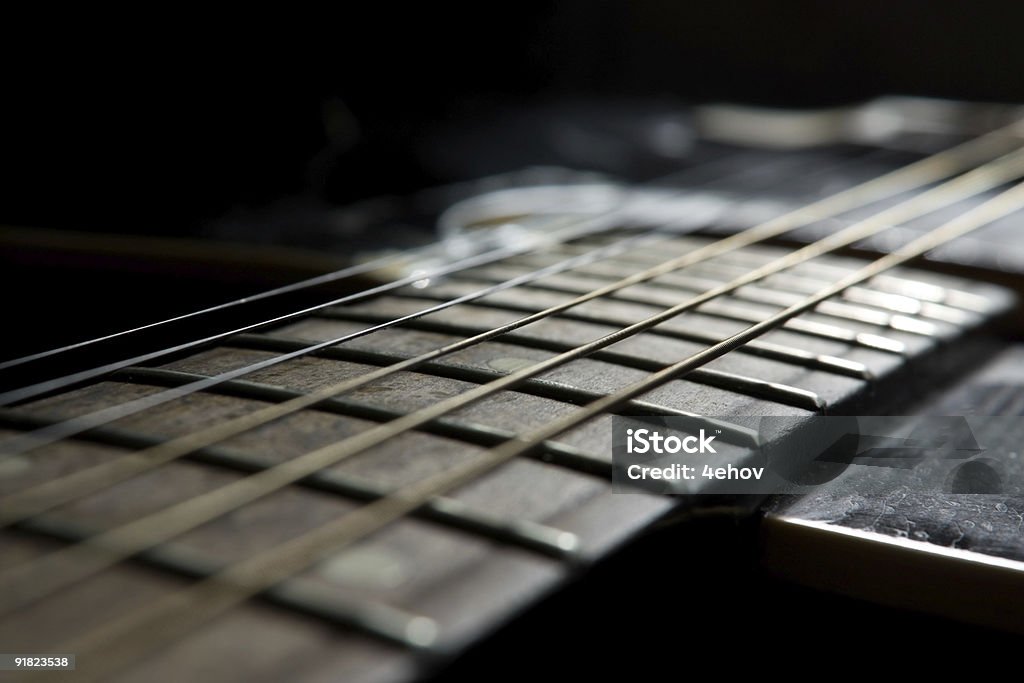 Black acoustic Gitarre - Lizenzfrei Akustikgitarre Stock-Foto