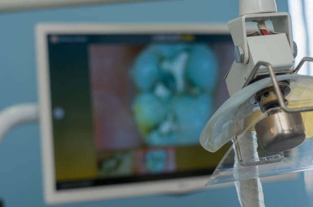 Hospital feeding pump by hospital  bed. Colon cancer concept