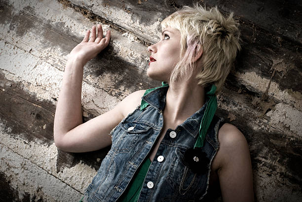 istock Girl on grunge 91823655