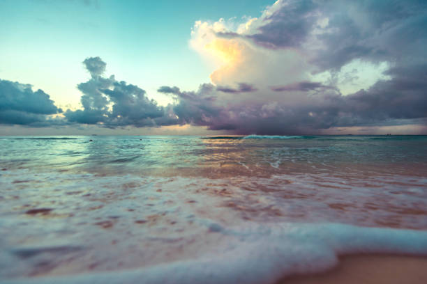 Beautiful Caribbean sea before the sunrise