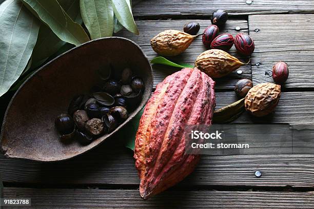 Cocoa Bean And Nutmeg Stock Photo - Download Image Now - Grenada, Caribbean, Spice