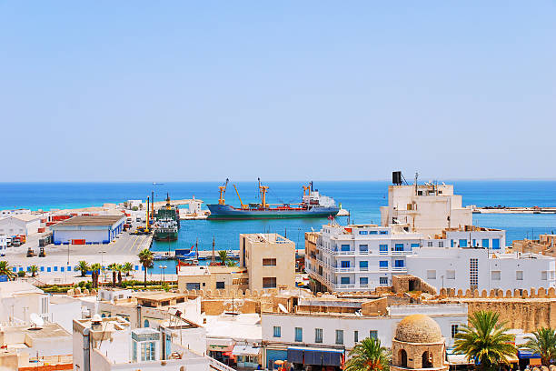 Cargo Seaport of Sousse, Tunisia  sousse tunisia stock pictures, royalty-free photos & images