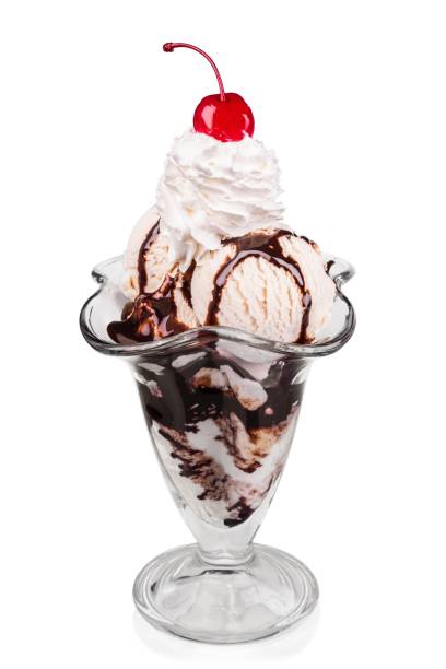 мороженое мороженое. - ice cream sundae стоковые фото и изображения