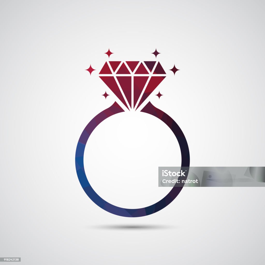 Diamond engagement ring icon Diamond Ring stock vector