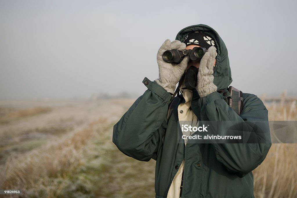 Winter bird watching in marshland  Bird Watching Stock Photo