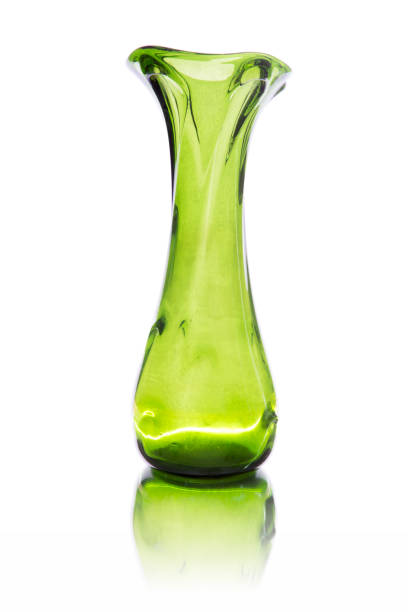 istock Green glass vase isolated on white backround 918251942