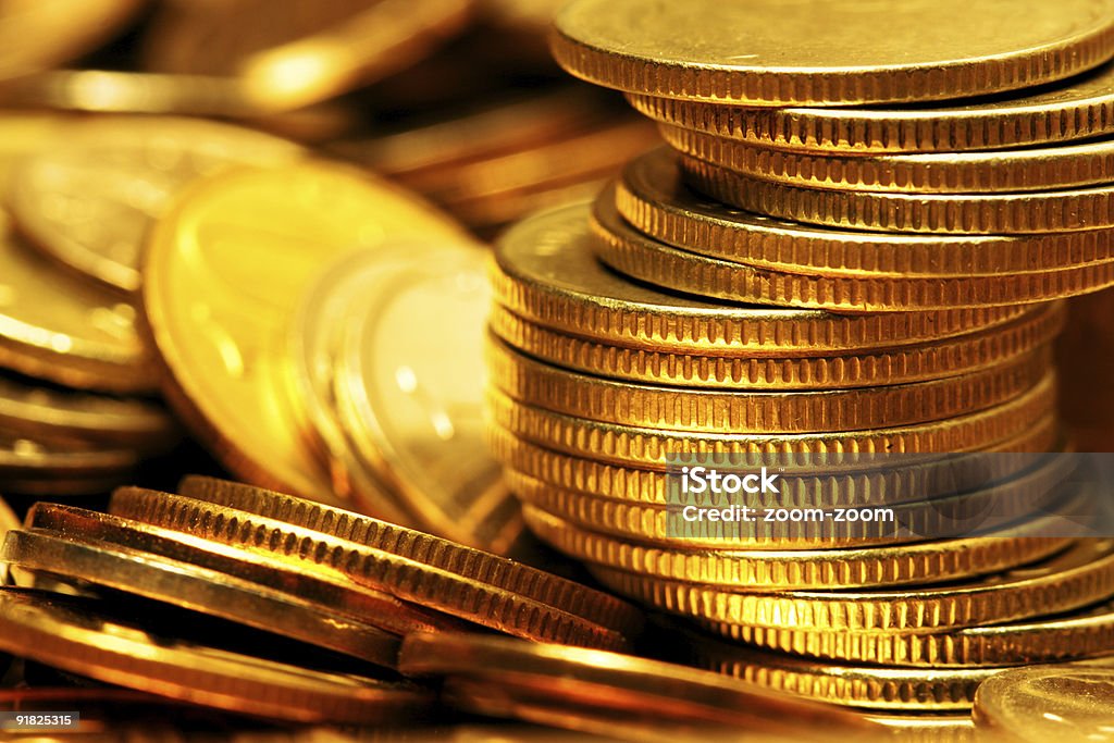 スタックのゴールドの硬貨 - カラー画像のロイヤリティフリーストックフォト