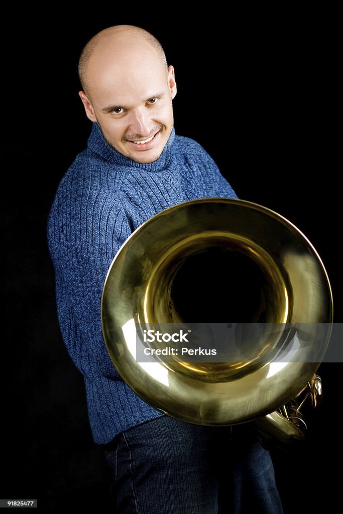 Três homens com tuba - Royalty-free Tuba Foto de stock