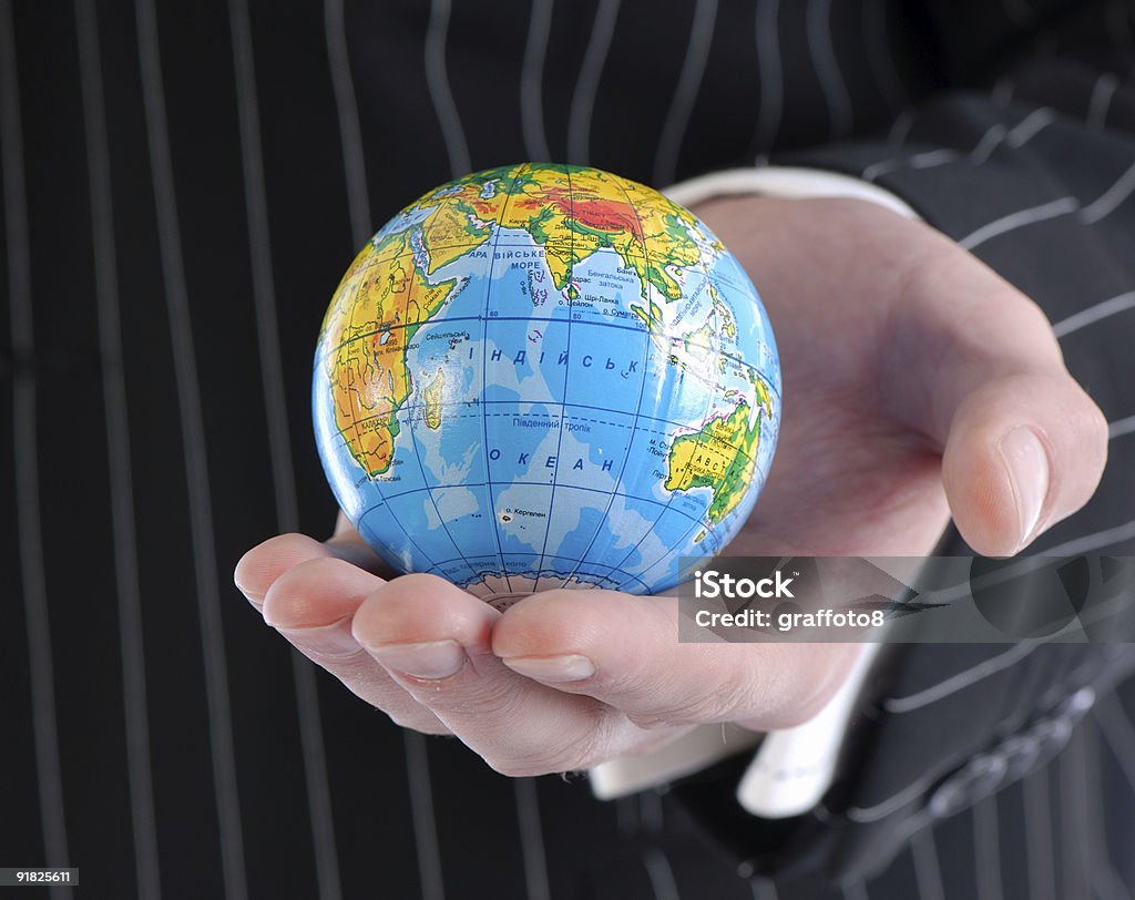 Mano e Globo - Foto stock royalty-free di Adulto