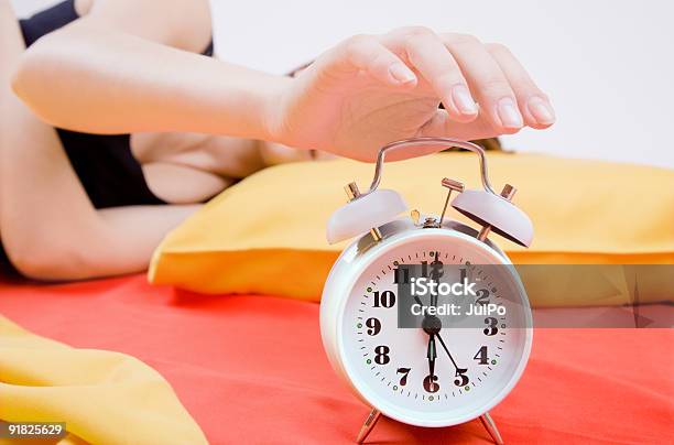 Alarm Stock Photo - Download Image Now - Adult, Alarm Clock, Bed - Furniture