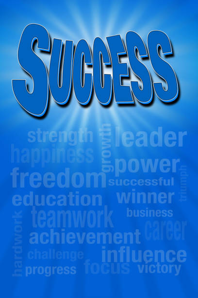 Success Words in Blue, Poster stock photo