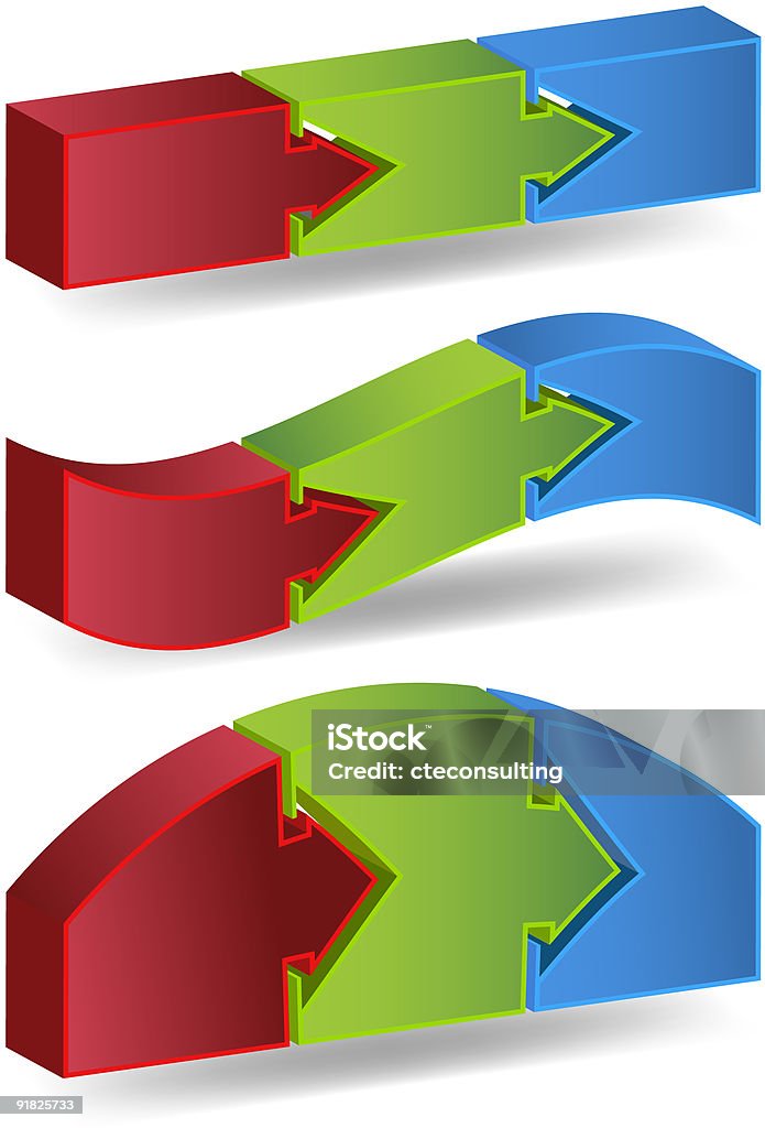 Processo composto por três passos - Royalty-free Azul Ilustração de stock