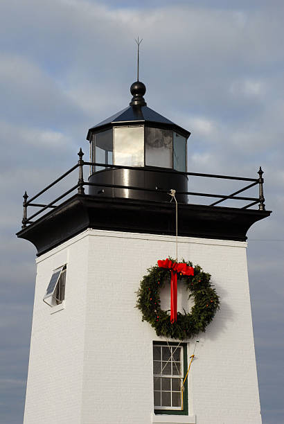 farol coroa de flores - new england camden maine lighthouse maine imagens e fotografias de stock