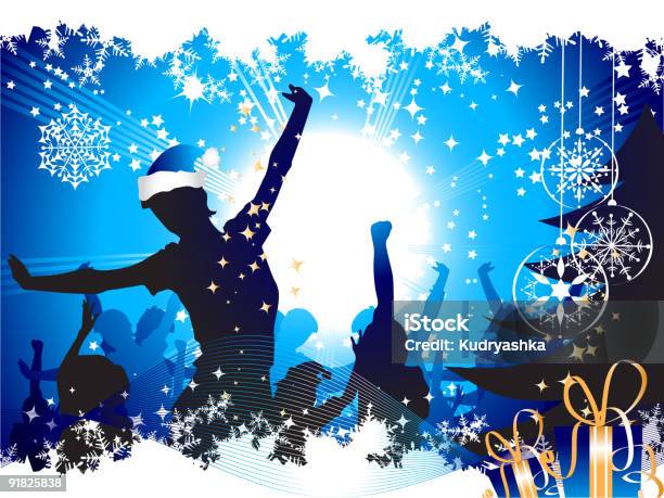 Weihnachtspartyhintergrund Stock Vektor Art und mehr Bilder von Tanzen - Tanzen, Winter, Schnee