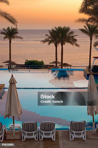 Resortpool Am Abend Stockfoto und mehr Bilder von Urlaubsort - Urlaubsort, Ägypten, Baum