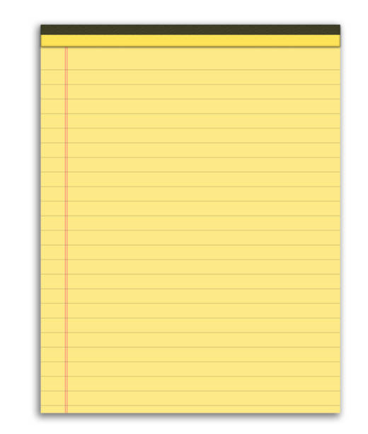 Yellow Notepad with lines stock photo