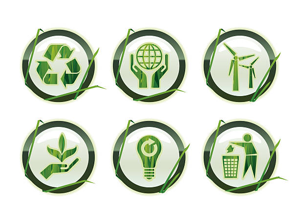 Grass eco icons 1  |  Light vector art illustration