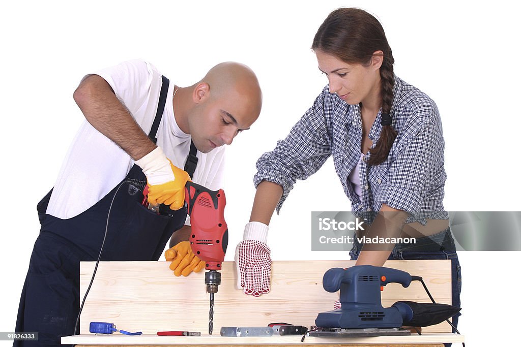 Trabajadores de la construcción en el trabajo - Foto de stock de Adulto libre de derechos