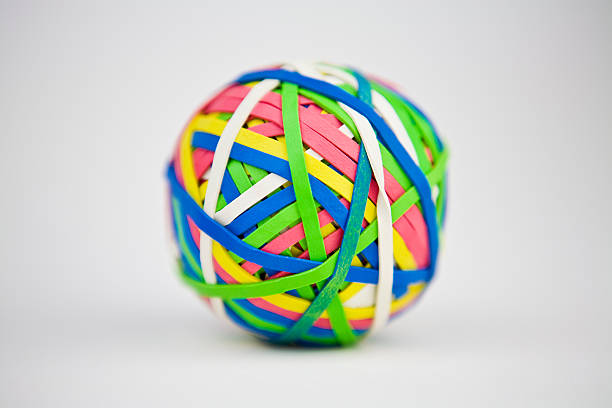 Coloridas bolas de banda de caucho: Profundidad de campo - foto de stock