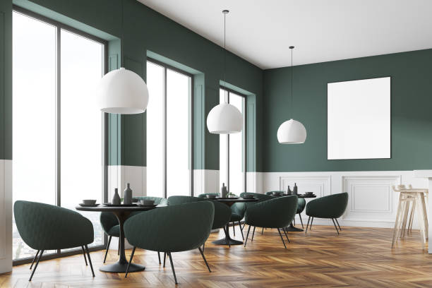 istock Gray and white restaurant corner, poster 918265118