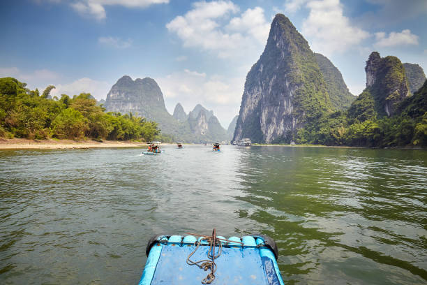istock Li River bamboo raft from Guilin to Xingping, China. 918267096