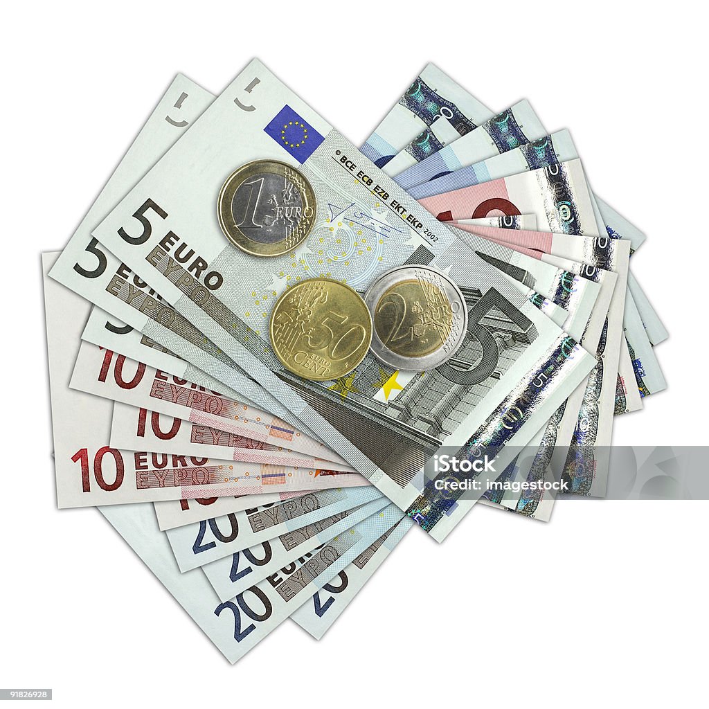 유럽 통화 - 로열티 프리 5 유로 지폐 스톡 사진