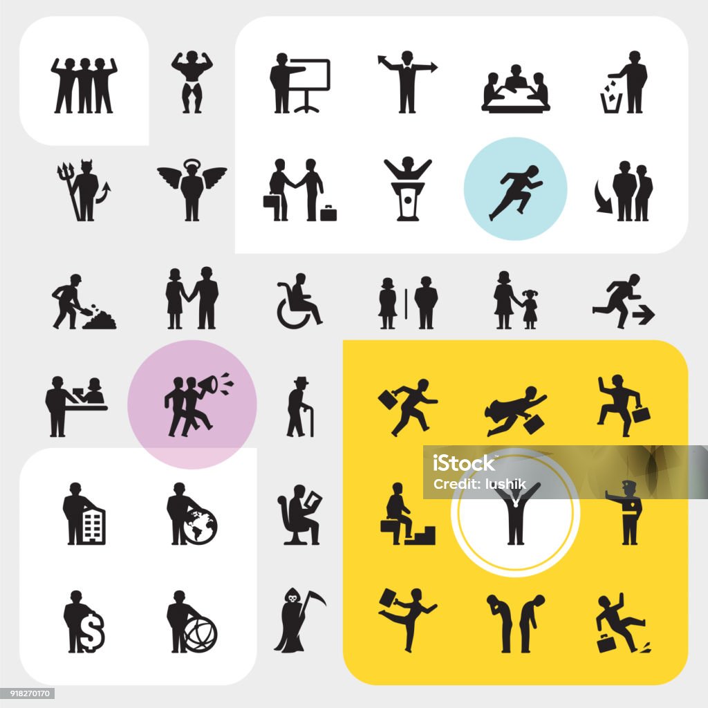 Business people icons Business people Silhouettes Ultimate set. Icon Symbol stock vector