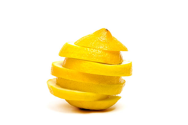 Amarelo limão Isolado no branco. - foto de acervo