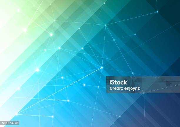 Digital Network Background Stock Illustration - Download Image Now - Abstract Backgrounds, Blue, Green Color