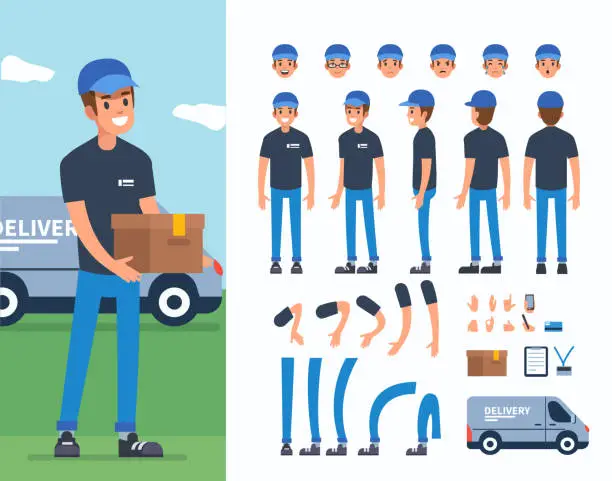 Vector illustration of delivery man
