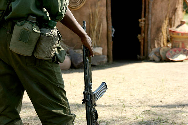 istock Soldier Guarding Village 91827455