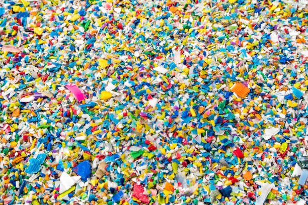 istock Crushed plastic, Prepared to be re-melted to recycled plastic pellets 918280532