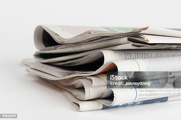 Pile Of Newspapers Stock Photo - Download Image Now - Newspaper, Abstract, Stack