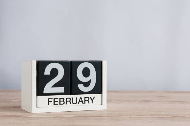 istock February 29th. Cube calendar for february 29 on wooden table with empty space For text. Leap year, intercalary day 918283124