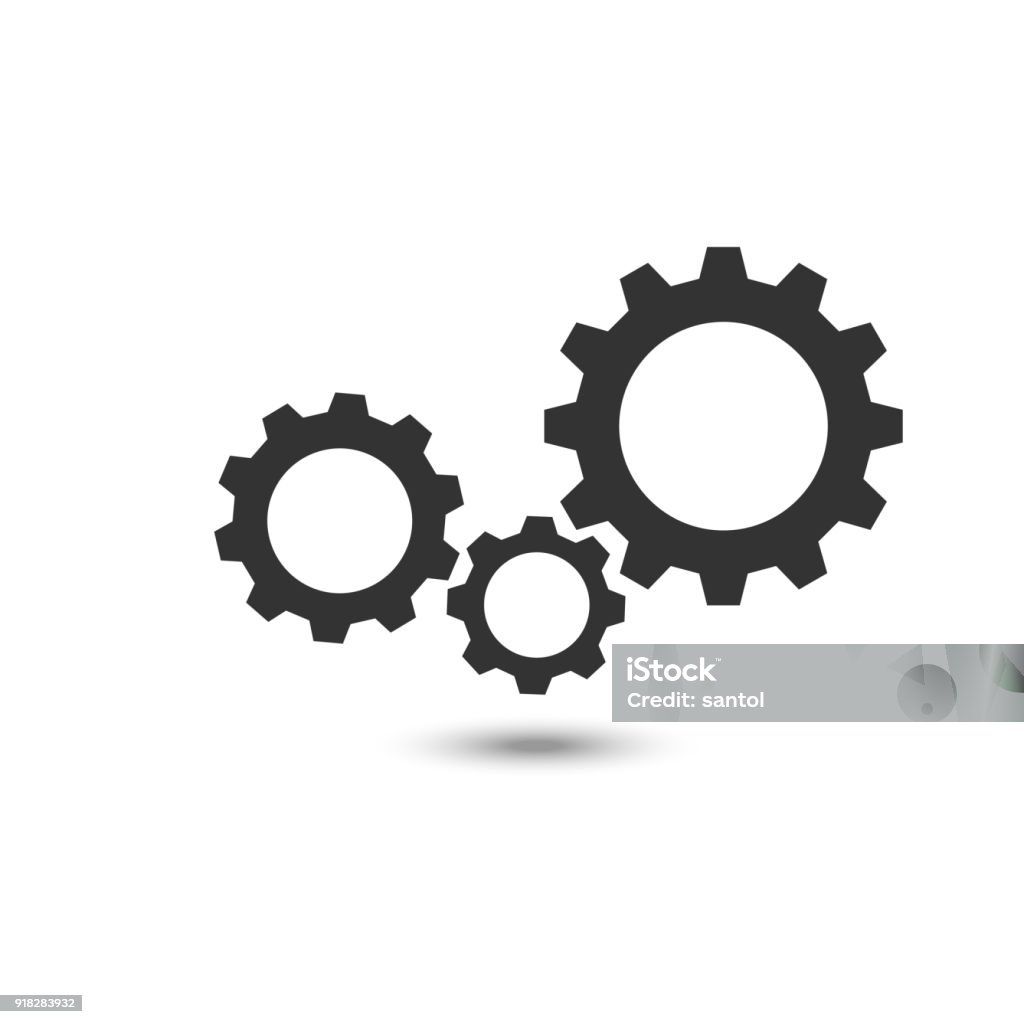 Three gear sign icon on background Gear - Mechanism stock vector