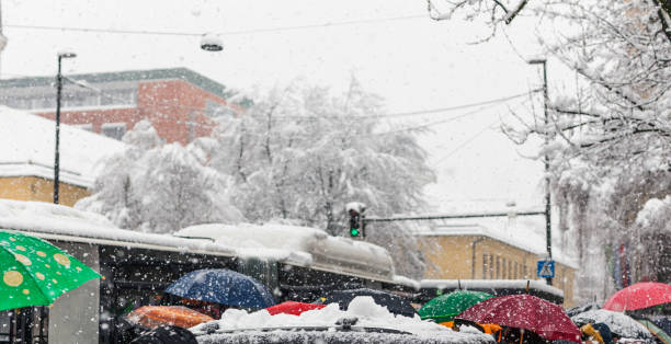 istock Bus station on a snowy winter day 918287034