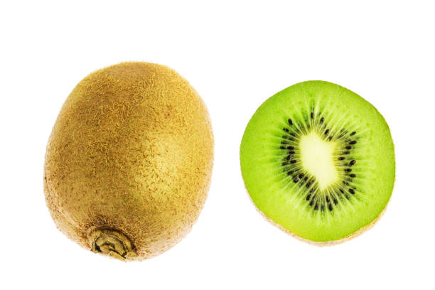 istock One whole kiwi fruit and slice isolated on white background 918290172