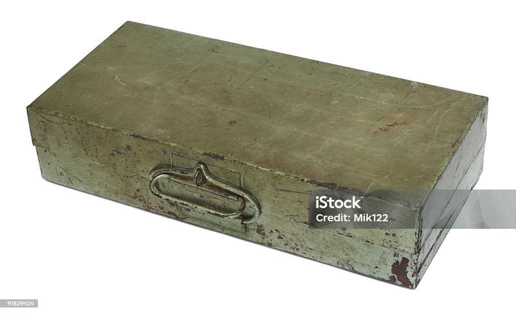 Antigua caja de metal oxidado - Foto de stock de Blanco - Color libre de derechos