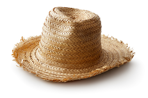 Hats: Straw Hat Isolated on White Background