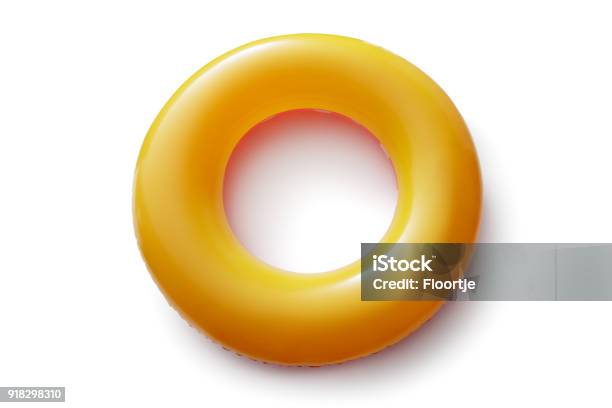 Sport Orange Inflatable Ring Isolated On White Background Stock Photo - Download Image Now