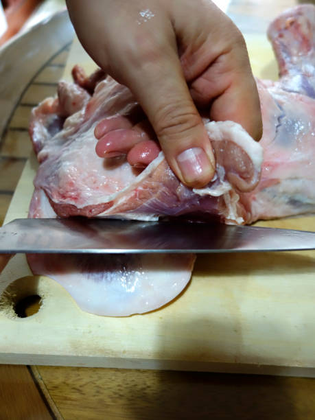 istock cut meat and cook 918300872