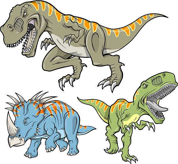 Dinosaur Set vector art illustration
