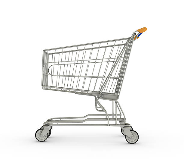 istock Shopping cart on white background 91830449