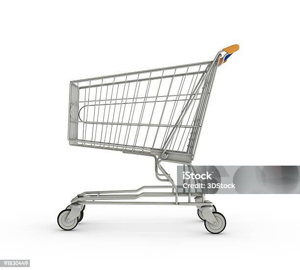 Foto de Carrinho De Compras Em Fundo Branco e mais fotos de stock de Carrinho de compras - Carrinho de compras, Fundo Branco, Figura para recortar