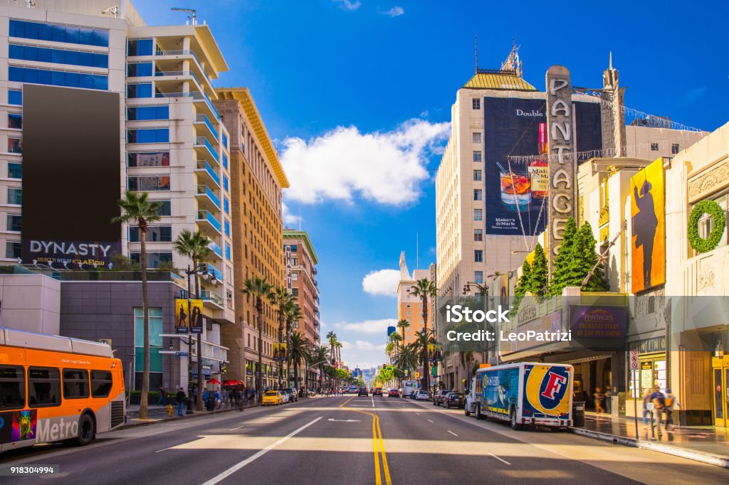 Sunset Boulevard - Hollywood in Los Angeles - USA City Of Los Angeles Stock Photo