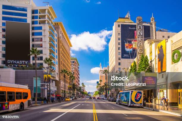 Sunset Boulevard Hollywood In Los Angeles Usa Stock Photo - Download Image Now - City Of Los Angeles, Hollywood - California, Los Angeles County