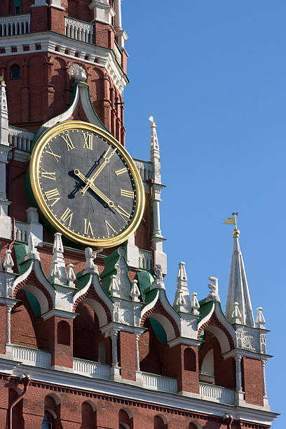 Great Tower Clock in Moscow Kremlin stock photo